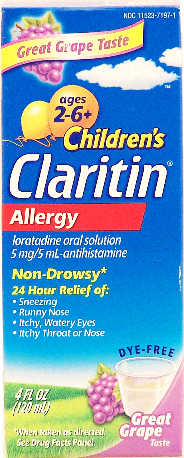 Claritin&nbsp;&nbsp;children's allergy relief, loratadine oral solution, 5mg/5ml antihistamine, grape flavor Full-Size Picture